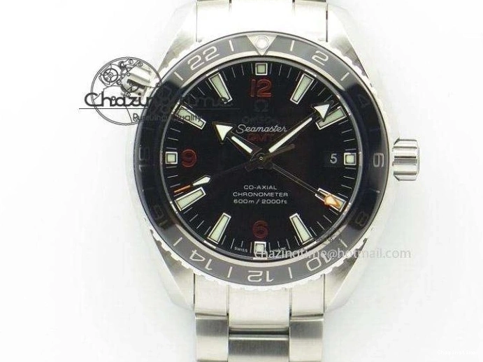 0517 Seamaster Pro Chrono RG Best Edition Black Ceramic Black Dial On RG Bracelet A ComfortFit 8130
